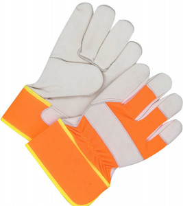 Grain Cowhide Fitter w/Safety Cuff, Hi-Viz - Unlined