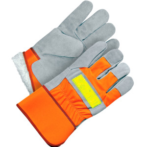 Split Cowhide Fitter w/Safety Cuff (Hi-Viz) - Lined