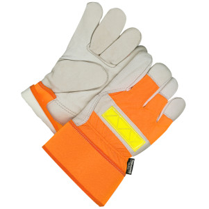Grain Cowhide Fitter w/Safety Cuff (Hi-Viz)  - Lined Thinsulate