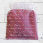 Thank you, Merci Organza  Gift Bag with drawstring ribbon