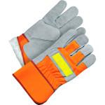Split Cowhide Fitter w/Safety Cuff (Hi-Viz) - Lined