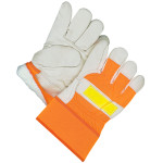 Grain Cowhide Fitter w/Safety Cuff (Hi-Viz) - Lined